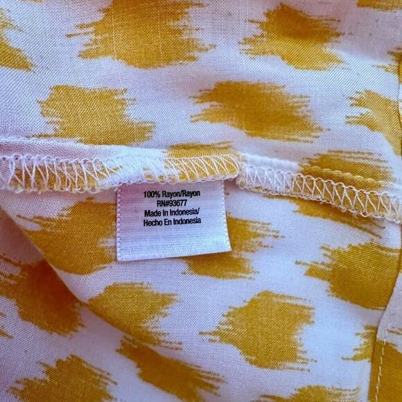 Womens Top Size Large Yellow White Tank Flow Breezy Summer Vacation Resort Ready - Picture 8 of 8